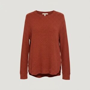 Women's XL Rust Textured Knit Long Sleeve Casual Pullover‎ Shirt Top